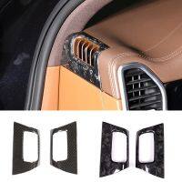 2Pcs/Set Real Carbon Fiber Car Dashboard side Air Vent Frame Trims Fit For Porsche Cayenne 2018 -2020 Auto Interior Accessories