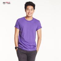 เสื้อยืดทนทาน Cotton ทรงตรง สีม่วง TS12 - PMKPOLOMAKER