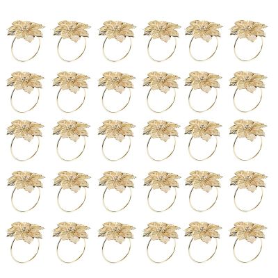 6Pack Napkin Rings, Gold Napkin Rings Buckles for Table Decorations, Wedding, Dinner,Party, DIY Decoration