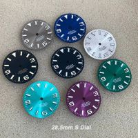 ✒✸∏ 28.5mm 369 Nails Watch Dial Sun Pattern Modified Dial Green Luminous Suitable for NH35/NH36/4R/7S Movement Watch Repair Parts