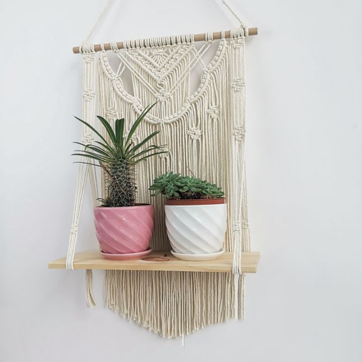 macrame-wall-hanging-shelf-single-tier-wood-floating-hanging-shelf-organizer-hanger-boho-home-wall-decor