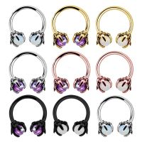 1pc Devils Claw Nose Ring Septum Piercing Surgical Steel Hoop Earrings Helix Ear Cartilage Tragus Circular Bar Body Jewelry 16G Body jewellery