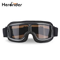 Motorcycle Helmet Goggles Retro Foldable Motorcycle Glasses Windproof Motocross safety Glasses Vintage Leather Cycling Goggles