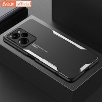 Floveyoo เคสโทรศัพท์สำหรับ Poco X3 NFC X4 GT อะลูมิเนียมกล่องโลหะสำหรับ Xiaomi Poco X5 Pro เคลือบซิลิโคนปิดคลุมป้องกันการกระแทก Coque