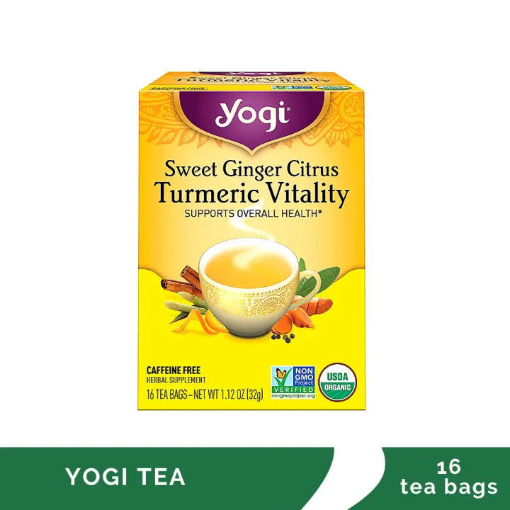 Yogi Tea Sweet Ginger Citrus Turmeric Vitality 16 Caffeine Free Tea Bags Lazada Ph