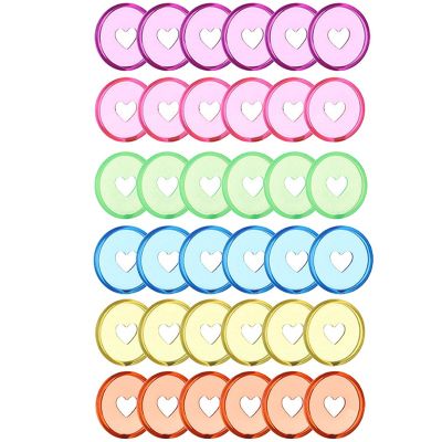 60 Pcs 24mm Plastic Book Binding Discs, Discbound Expansion Discs, Heart Binder Rings Mushroom Hole for DIY Notebooks