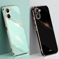 เคสมือถือชุบโลหะสี่เหลี่ยมหรูหราสำหรับ Realme C33ฝาครอบ TPU นุ่มกันกระแทก