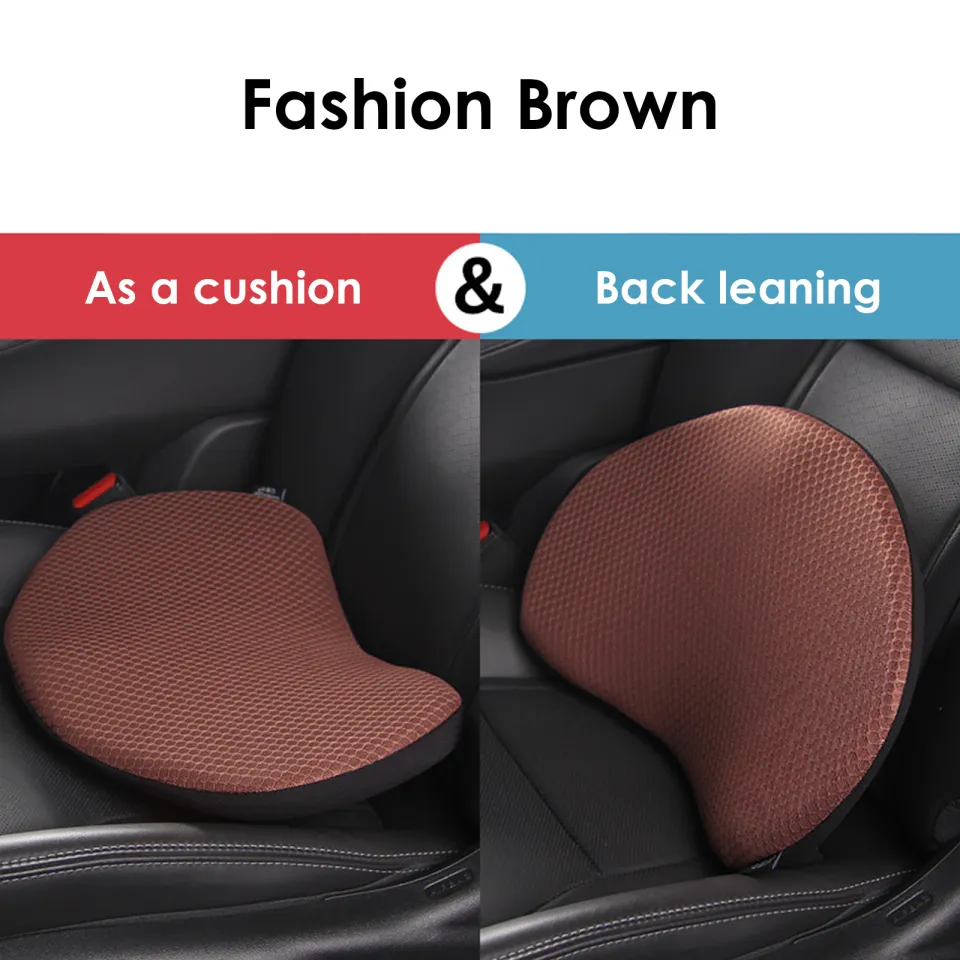 2 In 1 Car Seat Cushion Memory Foam Small Waist Pillow Health Protection  Cushion Breathable Hip