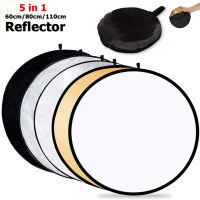 60cm/80cm/110cm 5 in 1 แผ่นสะท้อนแสง รีเฟล็กซ์(Reflector) พร้อมซองใส่ แบบพกพา 30cm 2 in 1 Multi Functional Photo Studio Collapsible Light Reflector