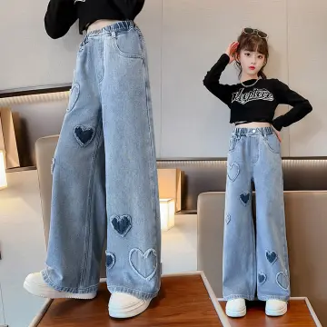 New Jeans for Kids Girls 5-16 Years Old Wide Leg Trousers New