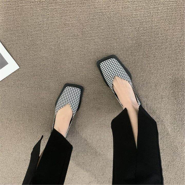 design-niche-low-heeled-shoes-french-retro-square-toe-shoes-loafers-2022-spring-shallow-mouth-beanie-shoes-for-women