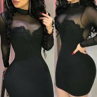 ∋♦✖ Sexy Women Bandage Bodycon Mini Dresses Transparent Strapless Party Female Elegant Mini Dress Chiffon Female Black Vestidos