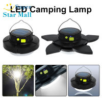 Supermall Solar Camping Light 5ใบหมุน Usb ชาร์จเต็นท์โคมไฟแบบพกพาฉุกเฉินโคมไฟทำงานพร้อมที่จับพับได้