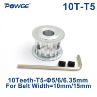 Powge สี่เหลี่ยมคางหมู10ฟัน T5ลูกรอกเจาะซิงโครนัส5/6/6.35มม. สำหรับสายพานกว้าง10/15มม. ล้อเกียร์10-t5-10 Af 10ฟัน10 T