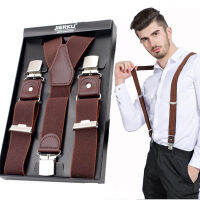 2022 Mans Suspendersใหม่วงเล็บ 3 คลิปหนังSuspensoriosกางเกงสายคล้องสำหรับพ่อคุณภาพสูงTirantes-VXCB MALL