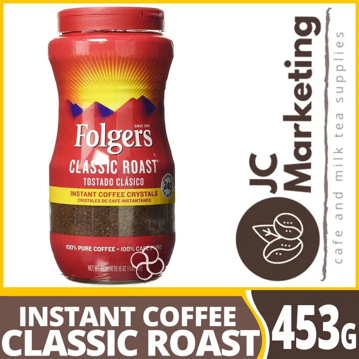 Folgers Classic Roast Instant Coffee Crystals 453g Tostado Classico
