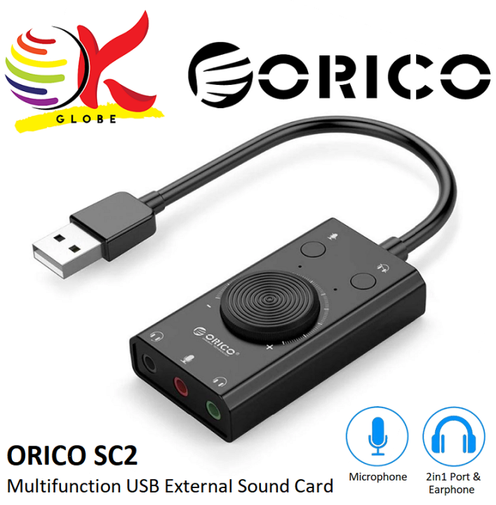 ORICO SC2 MULTIFUNCTION USB EXTERNAL SOUND CARD WITH VOLUME ADJUSTABLE