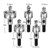 Binoax ชุดเลื่อยหัวเจาะ Hss 5ชิ้นดอกคาร์ไบด์เครื่องมือเจาะรูไม้โลหะสำหรับติดตั้งล็อคขนาด16/18.5/20/25/30มม.