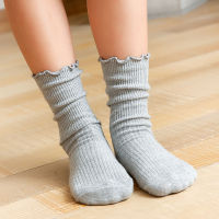 Spring Summer Autumn Baby Girl Knee High Socks 100 Cotton Breathable Frilly Solid Color Socks for Children High Socks for Girls