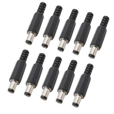 10Pcs 5.5mm x 2.1mm DC Power Male Plug Solder Connector 5.5*2.1mm Plugs Jack DC Power Supply Electrical Wire Terminals Adapter  Wires Leads Adapters