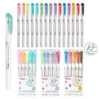 25 Colors Zebra Mildliner Soft Brush Pen Double Tip Highlighter Marker Painting Marking Pens Japanese School Art Stationery WFT8