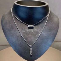 Original luxury brand European and American style 925 sterling silver double necklace for women. classic. MOVE