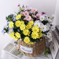 【cw】9 Forks 24 Small Daisies Artificial Flowers Rural Style Wedding Home Office Decoration Flower Arrangement Wild Chrysanthemum DIY