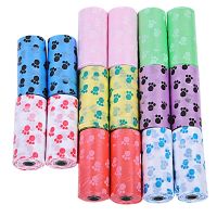 【CW】 Hot Sale 1/5/10roll Degradable Pet Dog Waste Poop Bag With Printing Doggy Bag For Cat Dog Color Random Delivery