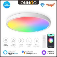 ONNDO Tuya Smart WiFi LED Round Ceiling Light RGBCW Dimmable Compatible With Alexa Google Home Bedroom Living Room Ambient Light Night Lights