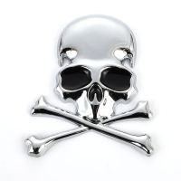 KLL Metal 3D Skull Head Decoration Car Sticker Grill Badge Emblem Auto Trunk Car Front Grille for BMW Audi Honda Volkswagen Mercedes