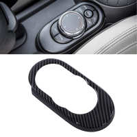 Carbon Fiber Style Car Multimedia Control Knob Button Frame Cover Trim Fit For Mini Cooper F55 F56 F57 Hatchback 2014-2021