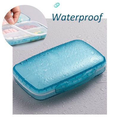 ‘；【-； Large Pill Box 7 Days Pill Vitamin Organizer Case Waterproof Pillbox Medicine Splitters Tablet Storage Jewelry Compartment Box