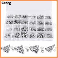 GEORG 880Pcs 304สแตนเลสสตีล ชุดน็อตและสลักเกลียว 16ขนาด M2 M3 M4 M5 Bolts and NUTS washers Assortment KIT ชุดแยกสกรู สลักเกลียวเมตริก มืออาชีพด้านการ