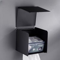 Toilet Tissue Box Toilet Paper Box Black Suction Cup Type Toilet Paper Box Toilet Wall Mounted Tissue Holder No Punching Toilet Roll Holders