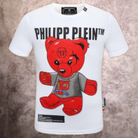 เสื้อยืด QP Plein ผู้ชายกะโหลกศีรษะคอกลม