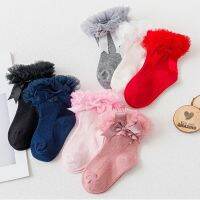 0-6Y Princess kids Tutu Short Socks Girls toddler Socks Silk Ribbon Bowknot Lace Ruffles Cotton baby Ankle Socks Photography Dresses