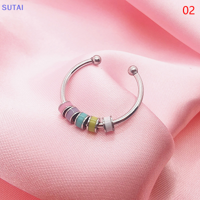 💖【Lowest price】SUTAI ห่วงคลายความเครียดสำหรับผู้หญิงห่วงคลายความเครียดทำจากสเตนเลสสตีลแฟชั่นแบบห่วงคลายความเครียด