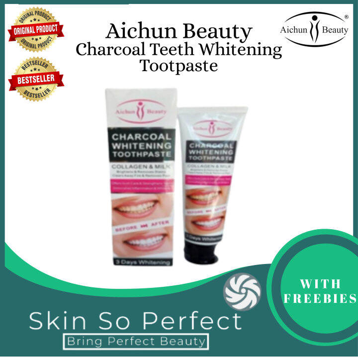SKIN SO PERFECT AICHUN BEAUTY CHARCOAL TEETH WHITENING TOOTHPASTE Lazada PH
