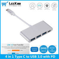 LccKaa 4พอร์ต USB C ถึง USB 3.0 HUB พร้อมพอร์ตจ่ายไฟ Type C สำหรับพีซีแล็ปท็อปอุปกรณ์คอมพิวเตอร์ USB3.0อะแดปเตอร์แยก