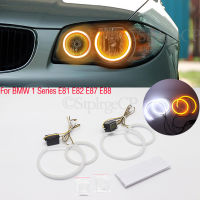 SMD ผ้าฝ้ายแสง LED นางฟ้าตาสีขาวและสีเหลือง DRL ชุดสำหรับ BMW 1 Series E82 E87 E88ฮาโลเจนไฟหน้าอุปกรณ์เสริมในรถยนต์