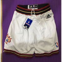 Hot Newest Top-quality New arrival 2022 2023 Newest shot goods Most popular 22/23 Top quality Ready Stock High quality new mens Philadelphia 76ers Allen Iverson retro embroidery basketball shorts pants white