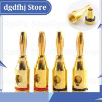 Dgdfhj Shop 4pcs 4mm Banana Plug Red Black Gold-Plated Connector Copper Musical Audio Speaker Cable Wire Pin Connectors Banana Plugs Accessories