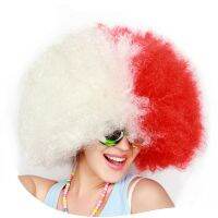 [COD] half white red oversized explosive head clown fan wig fluffy male and female performance hair