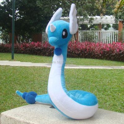 Pokemon Cuddly Dragonair 26 "ของเล่นตุ๊กตามังกรนิ่มลายการ์ตูน Hakuryu ยัดไส้ตุ๊กตา Stitch