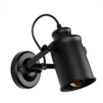 OuXean Black Wall Lamp Vintage Sconce Wall Lights Fixture E27 40W Retro Lamp Industrial for Home Decor Bedroom Cafe Library