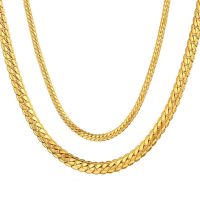 Hiphop Jewelry 4MM 7MM Snake Flat 316L Stainless Steel Chain Gold Color Golden Neck Necklace For Women/Men Jewelry Dropshipping Fashion Chain Necklace