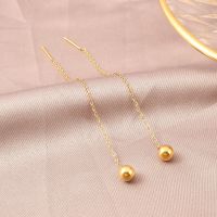 Stainless Steel Gold Color Tassel Bead Drop Earrings Trend Earrings For Women Romantic Gift Party Fashion Jewelry