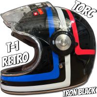 TORC T-1 RETRO TRON BLACK [ แว่นชั้นเดียว ] [ นวมถอดซักได้ ] [ มีช่องเว้า ]