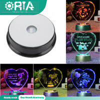 ORIA ที่ยึดไฟสีสันสดใส,ฐานตั้งแสดงไฟ LED เปลี่ยนสีได้สำหรับตกแต่งคริสตัลอัลบั้มรูปแก้วประติมากรรมถ้วยแก้ว