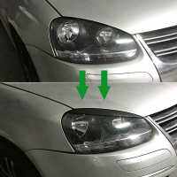 ไฟหน้าคู่โครเมี่ยมตกแต่งฝาครอบคิ้วสำหรับ Volkswagen สำหรับ VW GOLF 5 MK5 GTI R 2005 2006 2007แต่งรถ Strippppppllll